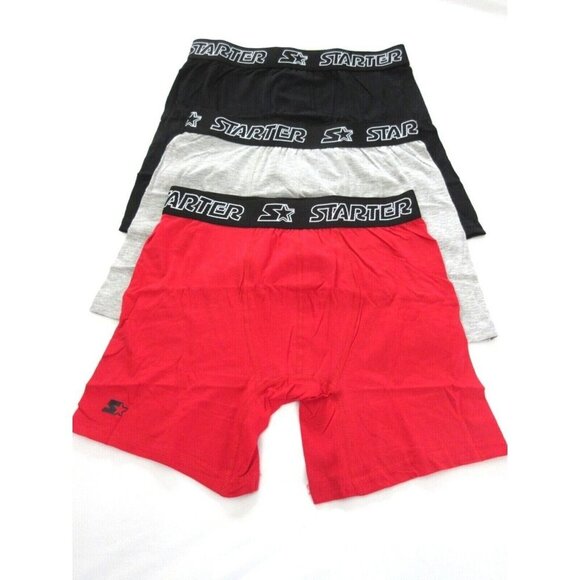 Starter Men's Black Label Essential Cotton Stretch 3 Pack Boxer Briefs All Sizes - Picture 6 of 6